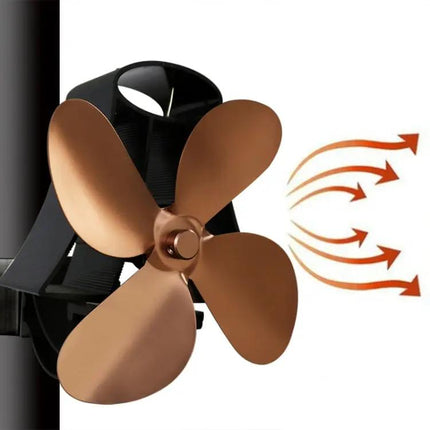 Quiet Aluminum Heat-Powered Fan for Fireplace Air Circulation