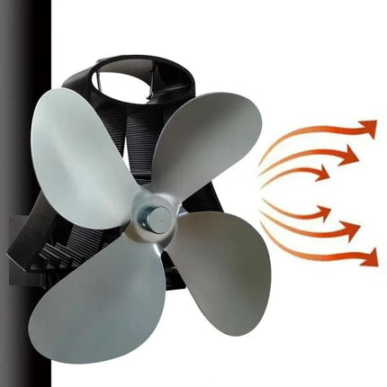Quiet Aluminum Heat-Powered Fan for Fireplace Air Circulation