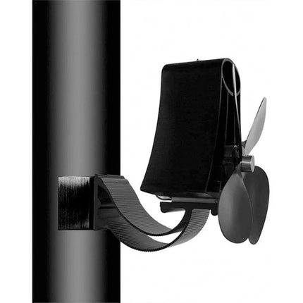 Quiet Aluminum Heat-Powered Fan for Fireplace Air Circulation on wood stove pipe, aluminum blades circulating warm air quietly