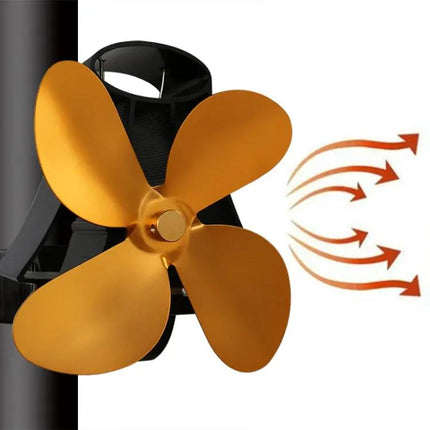 Quiet Aluminum Heat-Powered Fan for Fireplace Air Circulation