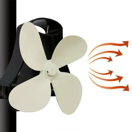 Quiet Aluminum Heat-Powered Fan for Fireplace Air Circulation
