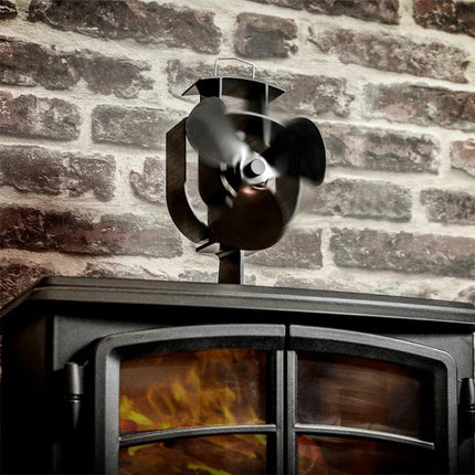 Heat-Powered Fireplace Fan for Efficient Stove Heat Distribution on wood stove circulating warm air