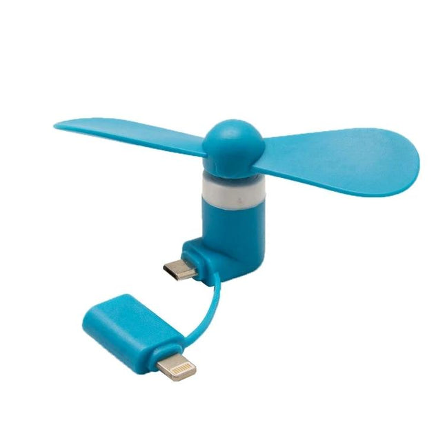 Portable Fan for Mobile TV Viewing with USB Connectivity — compact blue USB fan for smartphones and tablets, ideal for on-the-go cooling during video streaming
