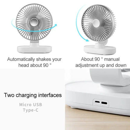 Rechargeable Desktop Oscillating Fan With Four Speeds