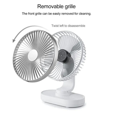 Rechargeable Desktop Oscillating Fan With Four Speeds