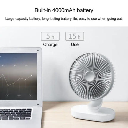 Rechargeable Desktop Oscillating Fan With Four Speeds