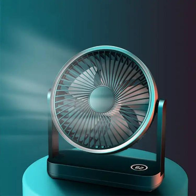 Rechargeable Desktop Fan With LED Power Display And 4 Speeds