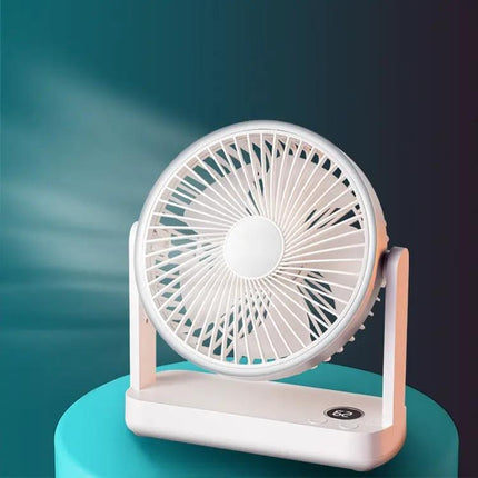 Rechargeable Desktop Fan With LED Power Display And 4 Speeds