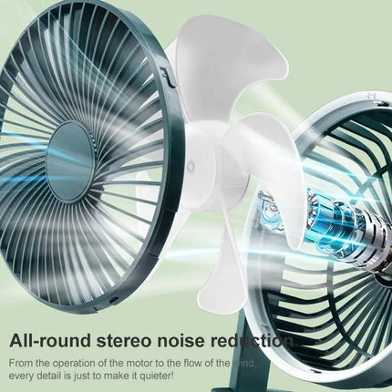 Rechargeable Desktop Fan With LED Power Display And 4 Speeds