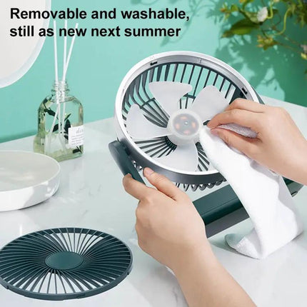 Rechargeable Desktop Fan With LED Power Display And 4 Speeds