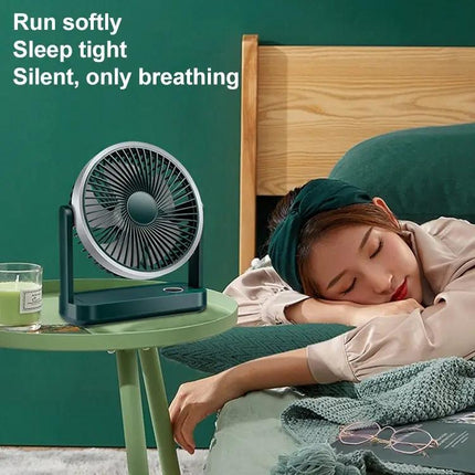 Rechargeable Desktop Fan With LED Power Display And 4 Speeds