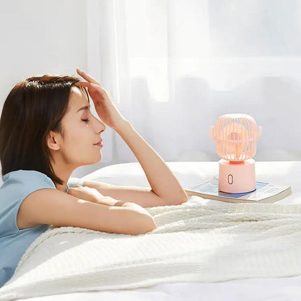 Cactus Portable Mini USB Fan With Oscillating Head For Desk