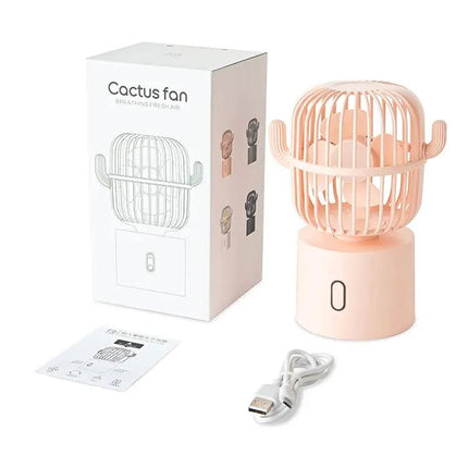 Cactus Portable Mini USB Fan With Oscillating Head For Desk