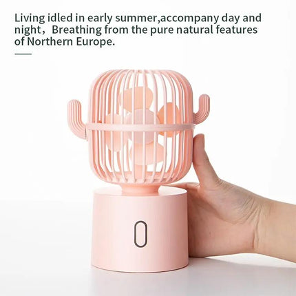 Cactus Portable Mini USB Fan With Oscillating Head For Desk