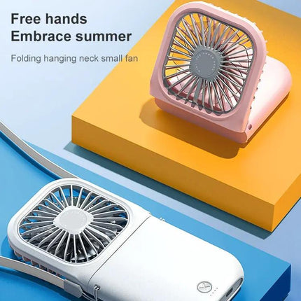 Foldable Portable Handheld Neck And Desktop Fan With USB