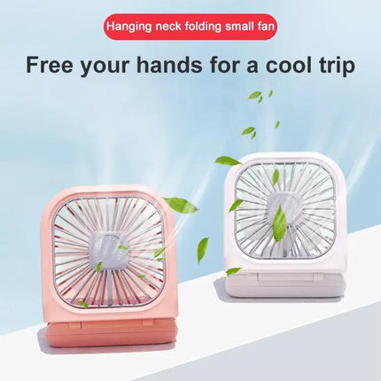 Foldable Portable Handheld Neck And Desktop Fan With USB