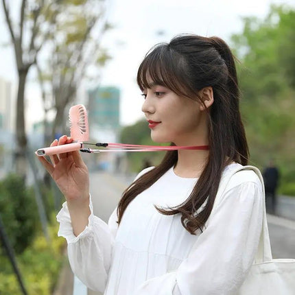 Foldable Portable Handheld Neck And Desktop Fan With USB