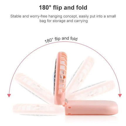 Foldable Portable Handheld Neck And Desktop Fan With USB