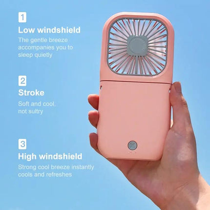 Foldable Portable Handheld Neck And Desktop Fan With USB
