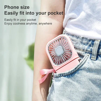 Foldable Portable Handheld Neck And Desktop Fan With USB