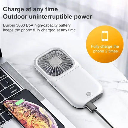 Foldable Portable Handheld Neck And Desktop Fan With USB