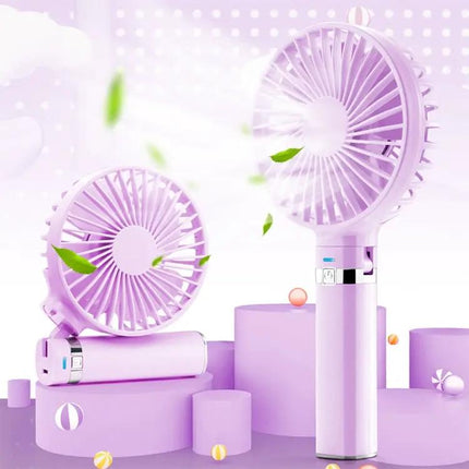 Compact Portable Foldable Handheld Electric Fan with Night Light
