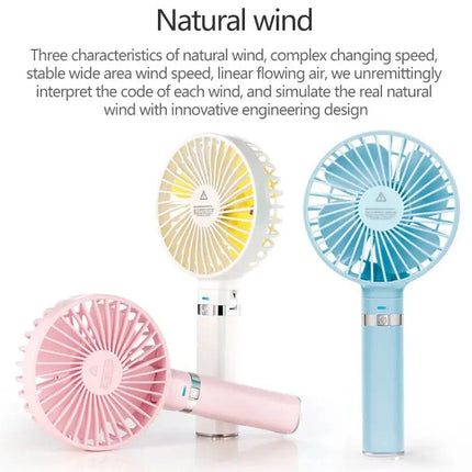 Compact Portable Foldable Handheld Electric Fan with Night Light