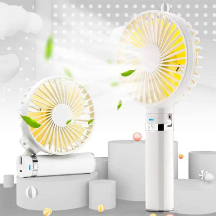 Compact Portable Foldable Handheld Electric Fan with Night Light