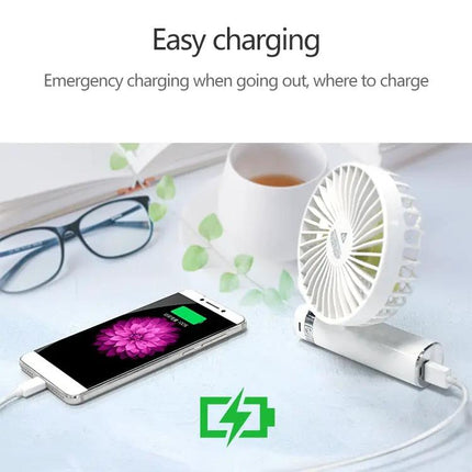Compact Portable Foldable Handheld Electric Fan with Night Light