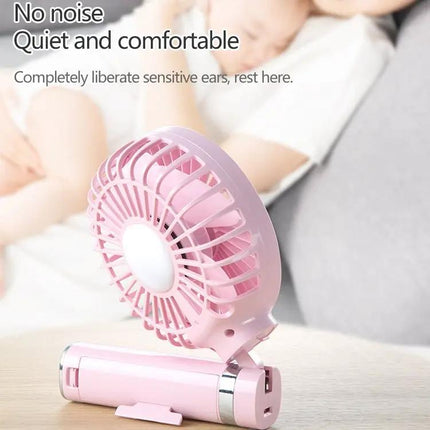 Compact Portable Foldable Handheld Electric Fan with Night Light