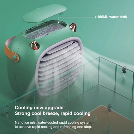 Little Monster Desktop Water Cooling Fan with Humidifier compact desktop unit with 100ML water tank, three-speed cooling and humidifying breeze