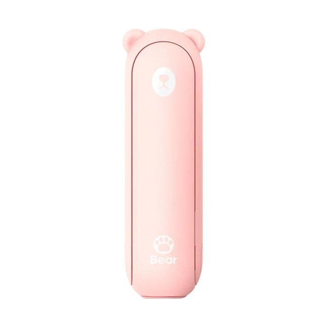 Alt Tag: Xiaomi JISULIFE F8 Portable Handheld Mini Fan with Flashlight in pink bear design for travel and camping