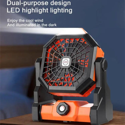 X3 Portable Rechargeable Fan With LED Night Lamp For Outdoor Use | Syndmart