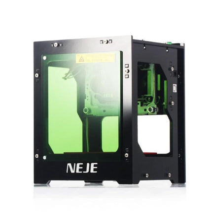 NEJE Bluetooth Laser Engraver for Creative DIY Projects small desktop engraver with green protective window and black frame