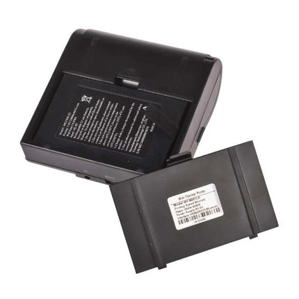 Portable Bluetooth Thermal Receipt Printer for Delivery Services compact black mobile receipt printer with removable battery shown open