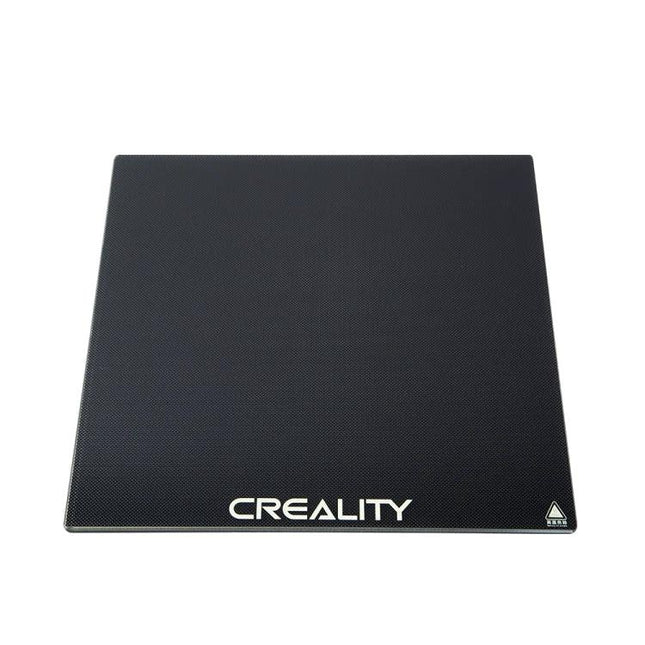 Creality Carborundum Glass Build Surface for Ender-3 Printer black textured build plate with Creality logo