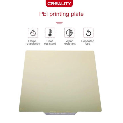 Creality Double-Sided PEI Printing Plate with Magnetic Base - beige flexible magnetic 3D printer build surface, heat and wear resistant