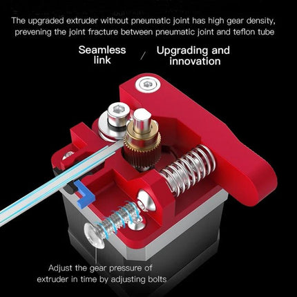 Creality All-Metal Bowden Extruder Kit for Ender-3 Series 3D Printers red precision metal extruder upgrade showing gears and tension spring