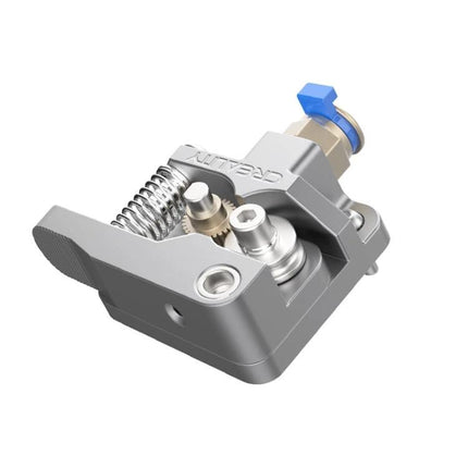Creality All-Metal Bowden Extruder Kit for 3D Printing Essentials - close-up of silver all-metal extruder with gears and spring