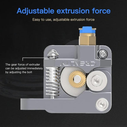 Creality All-Metal Bowden Extruder Kit for 3D Printing Essentials showing adjustable extrusion force and metal gears