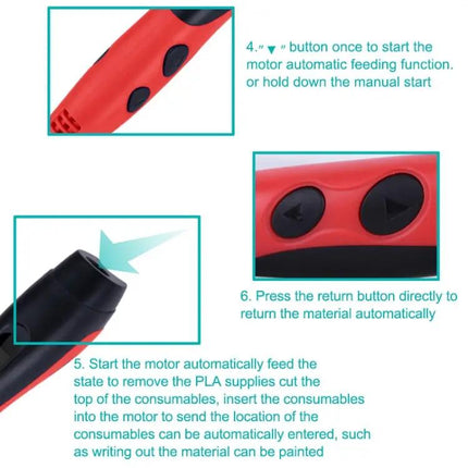 3D Printing Pen for Kids Creative Drawing with LCD Display