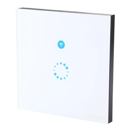 Sonoff 86mm Touch Panel Wall Switch for Smart Home Lighting white glass touch panel with blue WiFi and touch icons