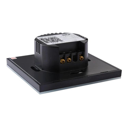 Sonoff 86mm Touch Panel Wall Switch for Smart Home Lighting - black touch panel back view with wiring terminals and mounting base