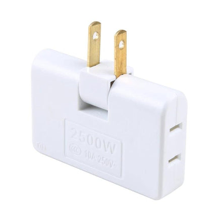 Rotating Multi-Outlet Extension Socket for Daily Convenience Use showing 180-degree rotating plug and dual outlets in compact white design