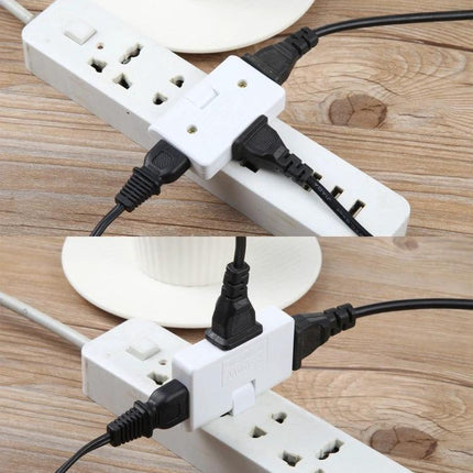 Rotating Multi-Outlet Extension Socket for Daily Convenience Use showing 180-degree rotating plug attached to power strip for charging multiple devices