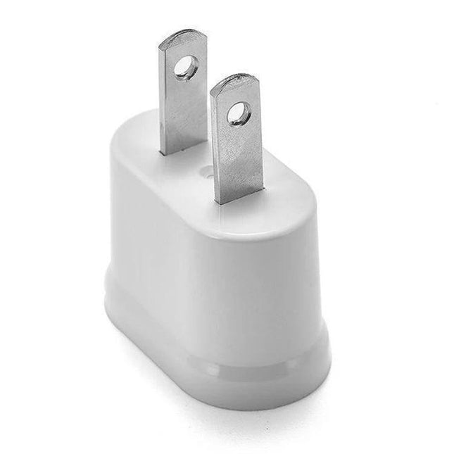 Universal Travel Adapter for EU to US Plugs and Everyday Use - compact white EU-to-US plug adapter for laptops, phones and chargers