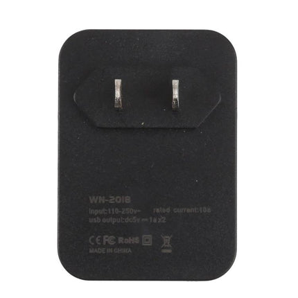 Convenient USB Charger for Daily Travel and Home Use black dual-port compact wall charger for phone and tablet