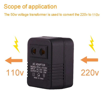 220V to 110V Voltage Converter Adapter for EU and US Plugs black travel voltage transformer for laptops chargers