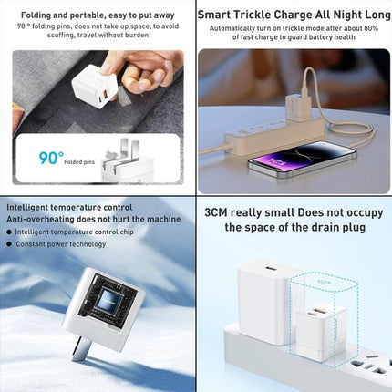 Essential MOMAX Charger for Your Everyday Travel and Home Use - compact foldable USB wall charger for phone and tablet, smart trickle charging