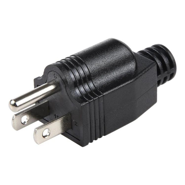 Universal US Wall Plug Adapter for Travel and Appliances - black replacement US three-prong plug for cords and appliances